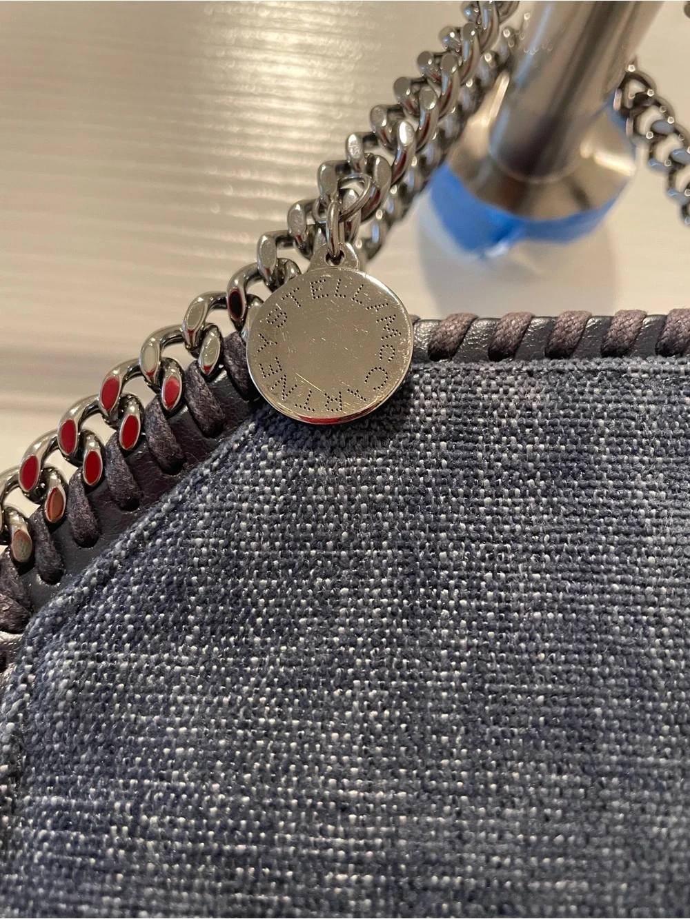 Stella McCartney Falabella Tiny Tote Bag - Blue Denim